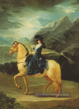 portrait Tableau Peinture - Maria Teresa de Vallabriga à cheval Portrait Francisco Goya